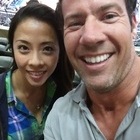 My friend, Janice, and me at a Mavericks game