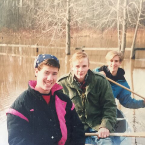 Me, Ryan and Greg heading down river in 1992