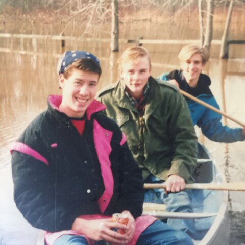 Me, Ryan and Greg heading down river in 1992