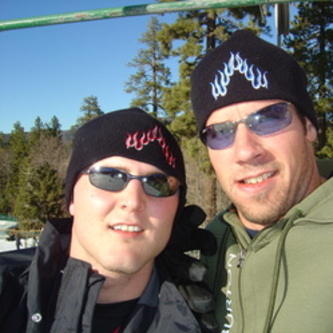 Scotty and me on a lift at Big Bear