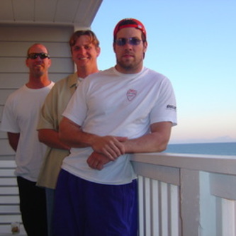 JB, Chris and me checking out our view at the Pismo Beach Inn