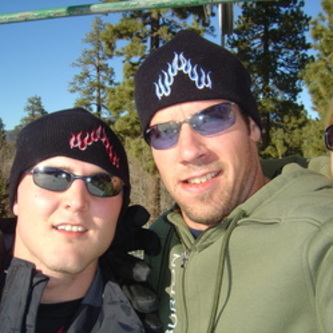 Scotty and me on a lift at Big Bear